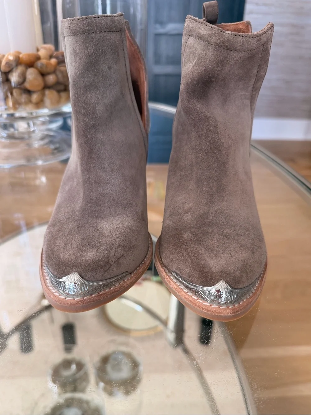 Jeffrey Campbell Taupe ankle boot western